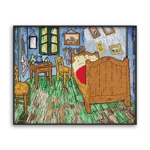 Kit de Punto de Cruz con Patrón Impreso de la Pintura 'Habitación de Van Gogh en <span class=keywords><strong>Arles</strong></span>' del Museo Clásico, para Principiantes, Decoración de Pared de Dormitorio - Product Image 2