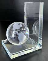 Nouveaux produits Support de livre de serre-livres en verre cristal coloré unique avec design Globe