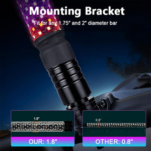 Nuevas Luces LED tipo Látigo (Whip Lights) Hyper Fat de 1.8 Pulgadas y 2 Pies con Antenas en Espiral, Control por App y Remoto con Música, RGB para Polaris RZR Maverick X3, IP68 - Product Image 5