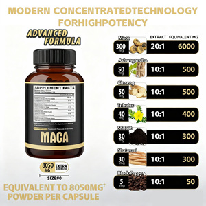 Integratore OEM di Radice di Maca, Radice di Ginseng, Radice di Ashwagandha, Tribulus Terrestris 8050 Mg, Supporta la Forza Maschile, Capsule di Maca Rossa - Product Image 3