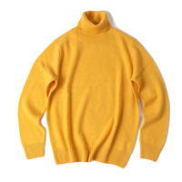Pull Col Roulé d'Hiver en 100 % Cachemire et Laine Tricotée de Haute Qualité, Vente en Gros OEM, pour Femme, Chaud et Décontracté avec Logo Avant