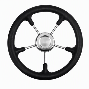 Nouveau volant de bateau en acier inoxydable noir antidérapant pour yacht 13,5 pouces pour rénovation/amélioration - Product Image 2