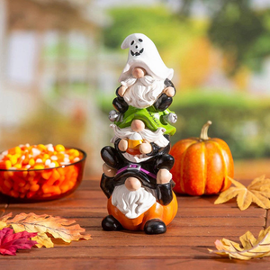 Estatuilla <span class=keywords><strong>de</strong></span> bruja <span class=keywords><strong>de</strong></span> Halloween <span class=keywords><strong>de</strong></span> resina decoración del hogar estatua <span class=keywords><strong>de</strong></span> bruja con calabazas - Product Image 4