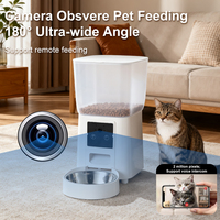 Comedero Inteligente para Gatos de 5.5L, Dispensador Automático de Comida para Gatos, Control Remoto por Aplicación, Cámara Wifi, Funciona con Batería