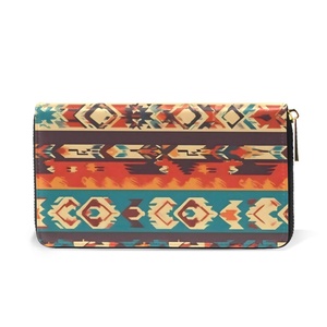Indian Aztec <b>Ladies</b> PU Leather Clutch <b>Wallet</b> Zip Around Phone Purse Card Holder Organizer Custom Design Long <b>Wallets</b> for Women - Product Image 2