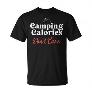 Camiseta Camping Calories Don't Care, unisex, para adultos, manga corta, cuello redondo, ropa para exteriores - Product Image 3