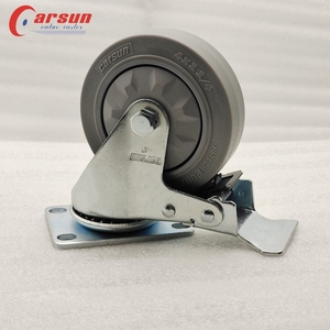 Medium Industriële Wielen 4 Inch Grijze Tpr Wiel Draaibare <span class=keywords><strong>Caster</strong></span> Hotel Bagage Auto Casters