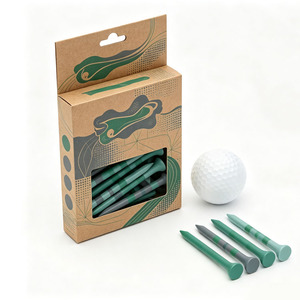 Eco-Friendly Kraft Paper Golf Tee Box 100Pcs Recyclable Packaging With Clear <b>Window</b> For Golf Accessories - Product Image 2