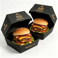 Boîte d'emballage personnalisée en gros pour frites, poulet frit et hamburgers à emporter – Boîte à hamburger de haute qualité avec impression à l'encre de soja