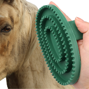 BLUHORSE Factory Wholesale Custom Logo Horse Grooming <b>Brush</b> Pet Dog Bath Curry Comb with Rubber Material - Product Image 1