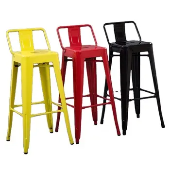 Hot Selling Color Metal Chair Industrial Retro Dining Chair Bar High Stool New Design Cafe Chair