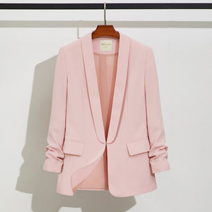 Blazer d'automne pour <span class=keywords><strong>femme</strong></span>, style coréen, pour petites silhouettes, design vintage, luxe léger, coupe ajustée, flatteur, tombé élégant - Product Image 3
