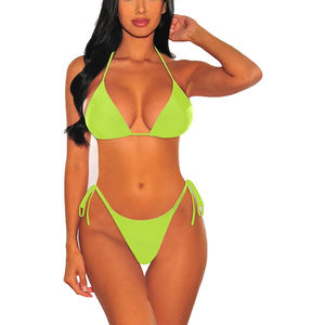 Venta al por mayor de diseño de logotipo personalizado Sexy Estilos calientes <span class=keywords><strong>Micro</strong></span> Tanga <span class=keywords><strong>Bikini</strong></span> Conjunto de verano Trajes de baño Traje de baño para mujeres Impreso - Product Image 6