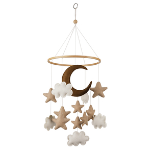 juguetes bebé ducha partido <span class=keywords><strong>vivero</strong></span> prop noche cielo Luna estrella cuna de techo de madera anillo bebé móvil - Product Image 3