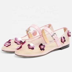 Sandalias de Mujer con Flores 3D, Zapatos Planos Transpirables Casuales para Dama, con Correa de Hebilla Central y Malla - Product Image 4