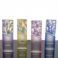 Nouvelle Arrivée Plaque en Verre Cristal Dégradé UV Écologique Violet Bleu Rose Jaune Arc-en-ciel – Cadeaux d'Entreprise et de Bienvenue pour Salons Professionnels