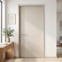 Porte intérieure contemporaine en polymère écologique, design à panneau plat, isolation phonique, finition pour chambres, hôtels et appartements silencieux