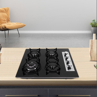 Cuisinière à gaz GPL/GN encastrable 4 brûleurs, plaque de cuisson 24 pouces en verre trempé, pour usage hôtelier et domestique - Vente en gros usine