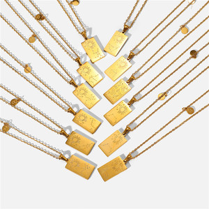 Collar con Colgante <span class=keywords><strong>de</strong></span> Tarot del Zodiaco Personalizado, Joyería <span class=keywords><strong>de</strong></span> Cartas del Tarot <span class=keywords><strong>de</strong></span> los 12 Signos del Zodiaco, Chapado en Oro <span class=keywords><strong>de</strong></span> 18k, Acero Inoxidable - Product Image 5