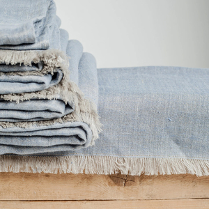 Custom Design High Quality Flax Farmhouse Durable Breathable <strong>Single</strong> Size Fringed Linen <strong>Bed</strong> Throw Sofa <strong>Blanket</strong> - Product Image 5