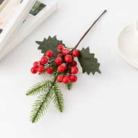 Baies de Noël artificielles en plastique et mousse pour la décoration de la maison, du salon, des fleurs, des baies de houx, décorations du Nouvel An