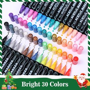 Marcadores de <span class=keywords><strong>Pintura</strong></span> Acrílica de Doble Punta Bview Art, 30 Colores Premium, Resistentes al Agua, Punta Fina para Papel, Roca, Madera, Tela, Lienzo, Vidrio - Product Image 4