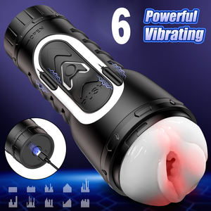 جهاز استمناء ذكور اهتزازي أوتوماتيكي مع امتصاص قوي وجيب واقعي كوب طائرة مهبل USB قابلة لإعادة الشحن ألعاب جنسية للرجال البالغين - Product Image 2