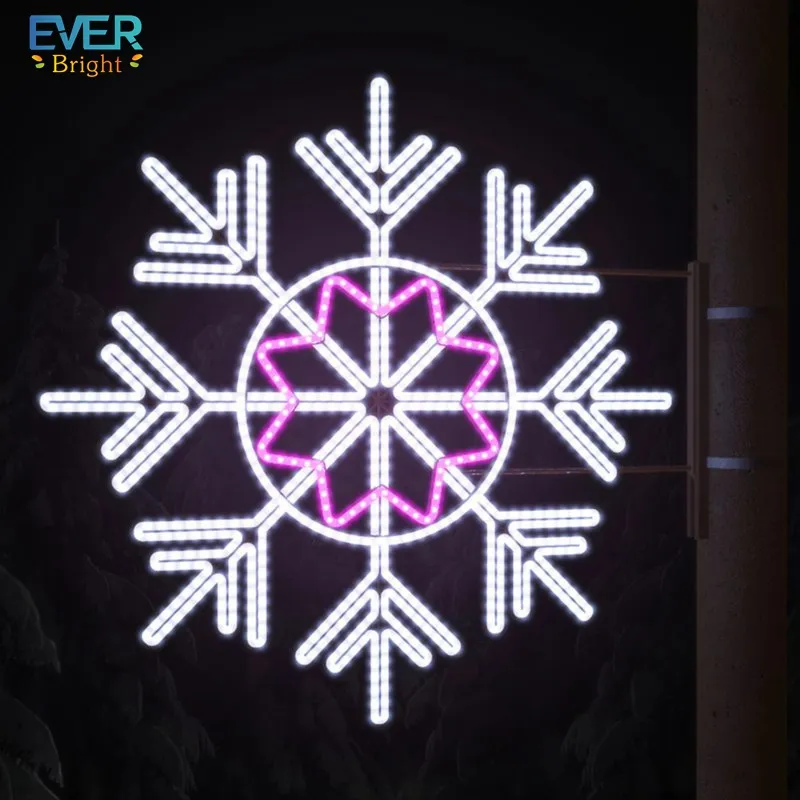 Decoración colgante LED para Festival de Navidad, luz de cuerda de copo de nieve, cambiante programable, 2D, RGB