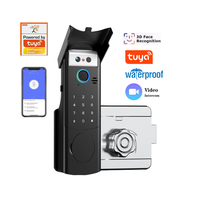 Interphone vidéo intelligent Tuya avec serrure de porte |   Carte mémoire en aluminium, étanche, résistante au soleil, avec reconnaissance faciale 3D, empreinte digitale, clé de carte et télécommande
