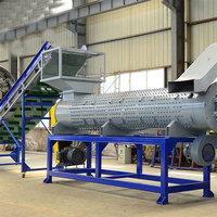 Ligne de lavage automatique de bouteilles en plastique PP/PE avec machine de déshydratation et décolleuse d'étiquettes pour le recyclage