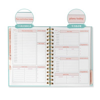 Planificateur d'objectifs personnalisé avec impression, planificateur de bien-être à spirale relié, organisateur d'entraînement, journal hebdomadaire, agenda, carnet
