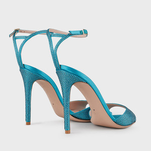 Zapatos de Tacón Alto con Pedrería y Punta Abierta, Nuevos y Modernos, para Mujer, Elegantes - Product Image 2