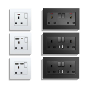 MVAVA-Panel de PC británico, toma de corriente eléctrica de seguridad 13A, interruptor de luz de pared, toma de corriente con puertos de carga USB y tipo C - Product Image 3