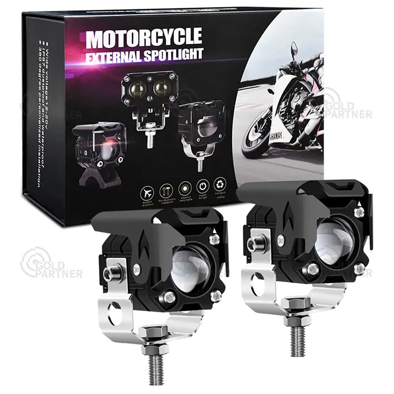 Nuevas luces antiniebla LED para motocicleta 50W doble color haz alto y bajo luz led para motocicleta