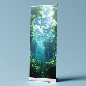 Support de bannière enroulable en aluminium léger et pliable - Présentoir publicitaire extérieur portable - Product Image 3