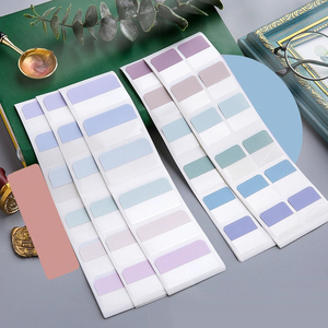 Pegatinas de índice de <span class=keywords><strong>color</strong></span> claro Morandi, tres tamaños, autoadhesivo, transparente, impermeable, Bloc de notas, marcador modificado, 10 hojas/juego - Product Image 6