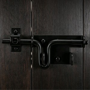Loquet de porte Shunkai en fer noir robuste pour portes en bois et clôtures, accessoire universel - Product Image 1