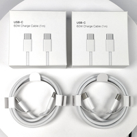 Câble USB-C double 60W durable en nylon tressé orange 1M, charge rapide Type-C vers Type-C pour iPhone 17 16 15 Pro Max