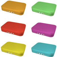 Boîte en étain résistante aux enfants personnalisée, emballage en métal, boîte rectangulaire à charnières en tôle pour l'emballage alimentaire et cosmétique