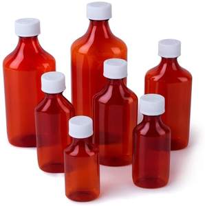 Botol Obat PET Amber 4oz, Wadah Sirup Batuk, Botol Plastik Cairan Obat Oral untuk Kapsul - Product Image 1