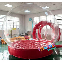 Dôme à bulles rouge avec base, tente à bulles de haute qualité, tente gonflable, tente transparente, dôme igloo en cristal pour la photographie