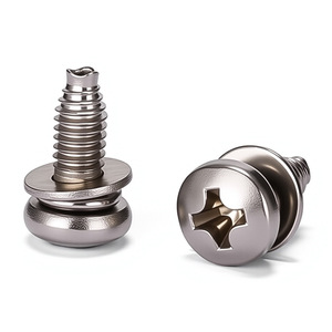 สกรูหัวจม M4x10 เหล็กกล้าคาร์บอนชุบนิกเกิล เกรด 8.8 เกลียวมาตรฐานเมตริก พร้อมแหวนสปริง - Product Image 3