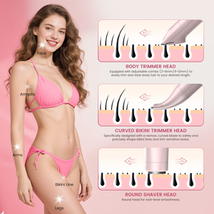 PRITECH 3'ü 1 Arada Su Geçirmez IPX6 Tüy Alma Makinesi Profesyonel Bikini Düzeltici Şarj Edilebilir Epilatör Vücut Elektrikli Tıraş Makinesi Kadınlar İçin - Product Image 2