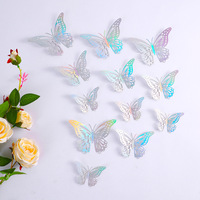 Matériel papillon 3D, autocollants muraux papillon, autocollants décoratifs pour chambre et salon