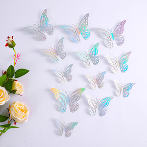Matériau PET papillon 3D, autocollants muraux papillon, autocollants de décoration pour chambre et salon - Product Image 6