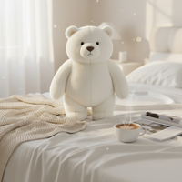 Ours en peluche blanc OEM ODM, ours en peluche doux, cadeau d'anniversaire, polyester brodé pour la vente en gros