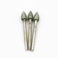 20 pièces têtes de meulage diamantées gravure jeu de forets Dremel fraises rotatives outil de forage 3mm tige meulage Dremel accessoires
