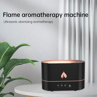 Humidificateur ultrasonique à flamme, diffuseur d'arômes portable avec lumière LED et diffuseur d'huiles essentielles pour hôtel et voiture, capacité de 200 ml
