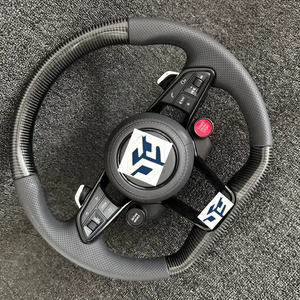 Volante de fibra de carbono personalizado con botón de inicio para <span class=keywords><strong>Audi</strong></span> RS5 A5 RS4 RS3 TT <span class=keywords><strong>RS</strong></span> <span class=keywords><strong>4</strong></span> 5 6 7 A4 A6 diseñado para modelos R8 - Product Image 1