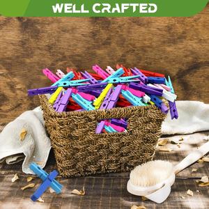 100 pinces à linge colorées en bois, pinces à linge colorées pour l'artisanat 2,9 pouces, pinces à linge pour suspendre dans la salle de classe - Product Image 6
